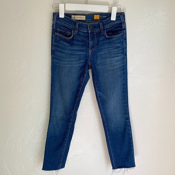 Anthropologie Pilcro and the Letterpress Serif Skinny Ankle Jeans Raw Hem 26 - Picture 2 of 9
